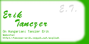 erik tanczer business card